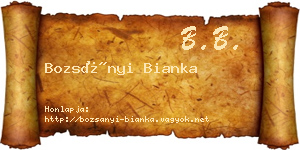 Bozsányi Bianka névjegykártya