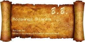 Bozsányi Bianka névjegykártya